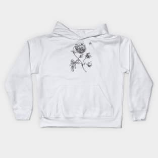 Rose Flower Vinatge Botanical Illustration Kids Hoodie